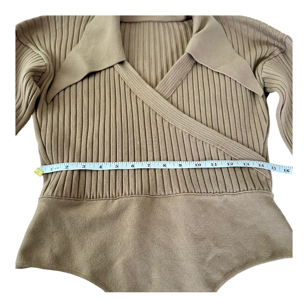 KHAITE Tan Ribbed Bodysuit - Picture 7 of 11